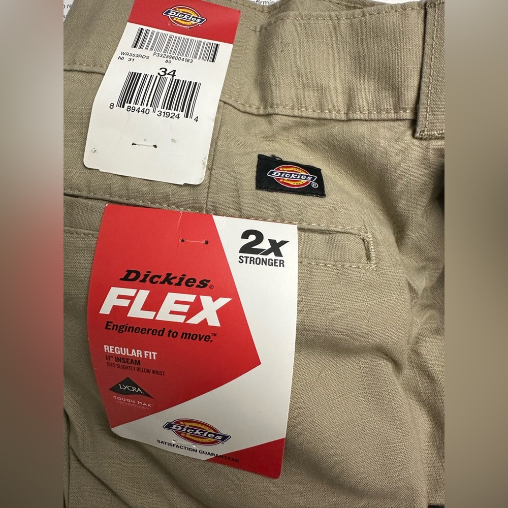 Dickies Men's Ripstop Cargo Shorts - Rinsed Desert Sand New With Tags Size 34 - Picture 2 of 2
